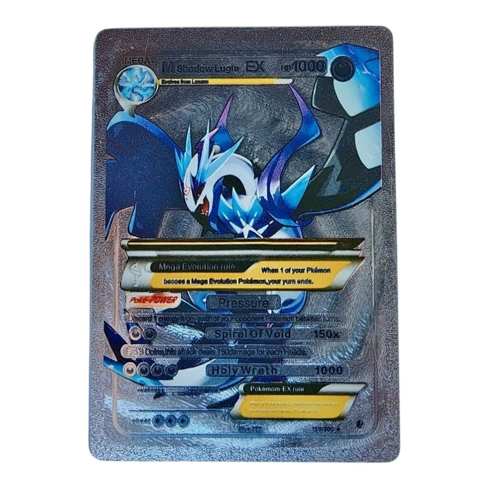 Pokemon M Shadow Lugia EX Silver Metal Custom Fan Art Card TCG Collectible